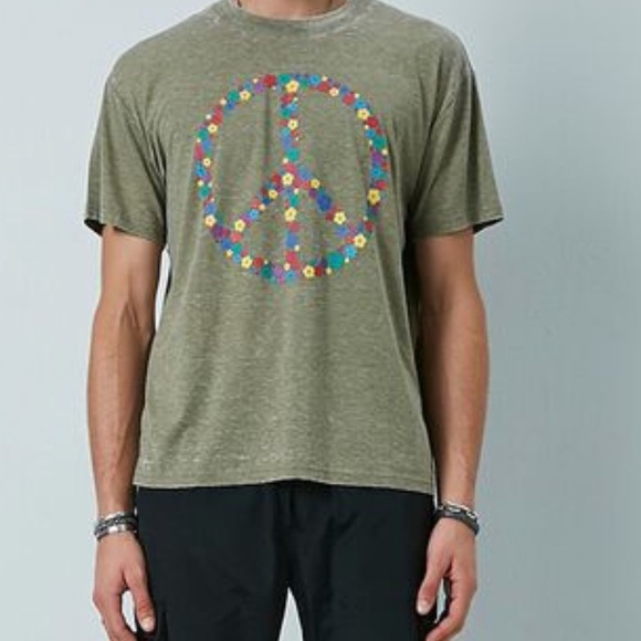 Forever 21 Other - NWT Forever 21 men/unisex medium short sleeve floral peace sign burn out tee